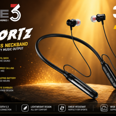 ONE3 Sportz Wireless Neckband with 300 hours playtime