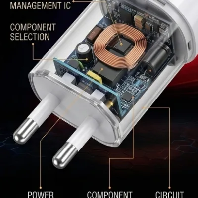 ONE3 DU-1352 wall adapter shown with included fast charging USB cable